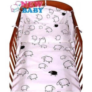 2-dielne posteľné obliečky New Baby Malé ovečky, biele